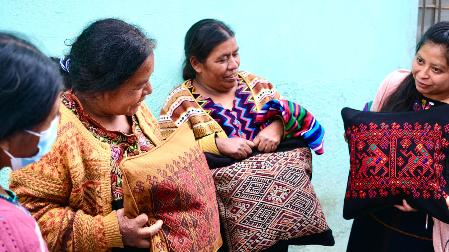 Cojín – Flores y Pájaros Mayas