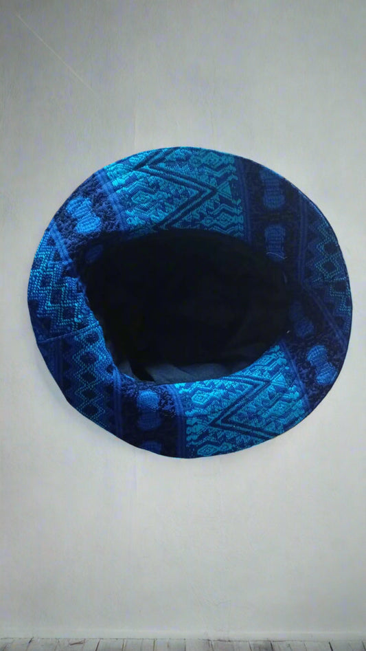 Handwoven Men's Sun Hat/ Visor with Mayan Textile