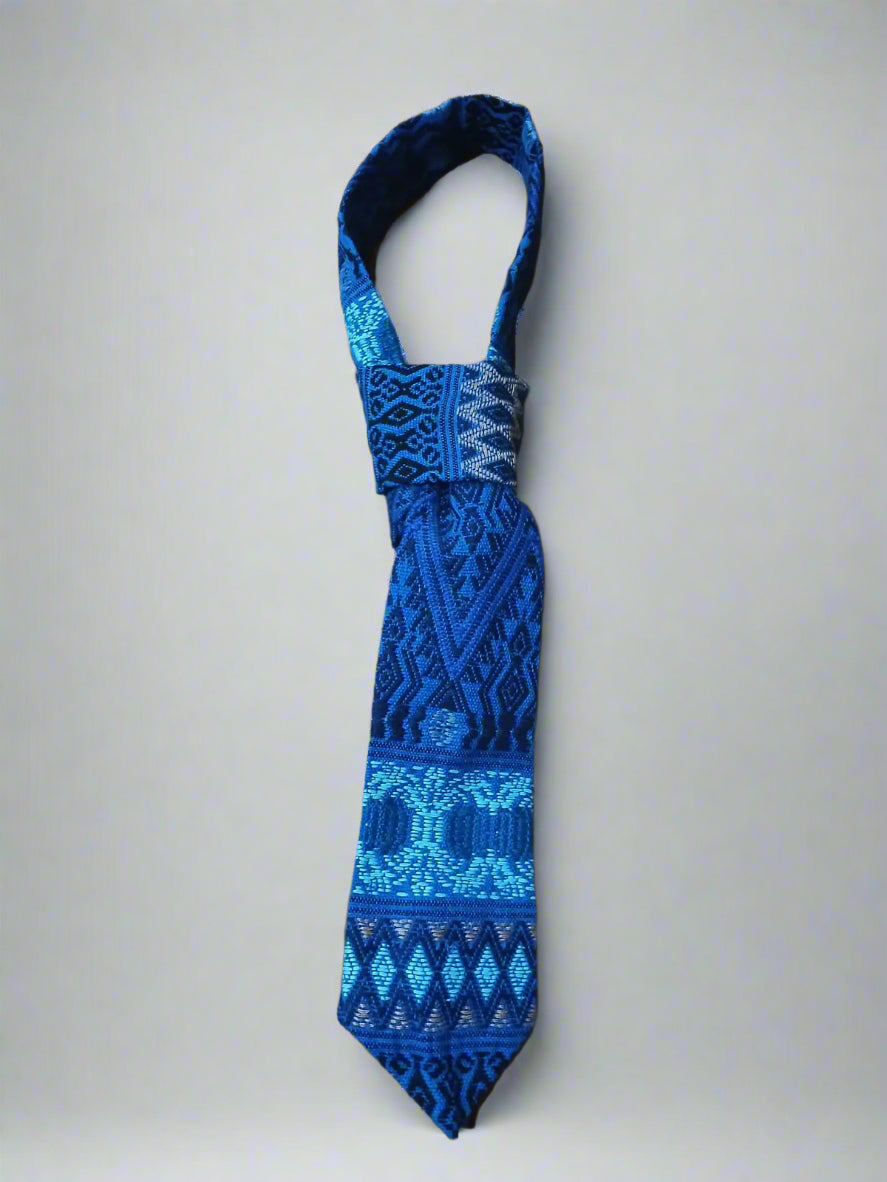 Handwoven Long Necktie with Mayan Textile | Sustainable Men's Tie