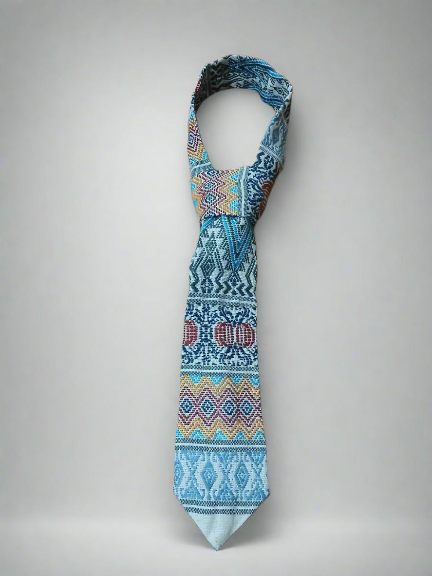 Handwoven Long Necktie with Mayan Textile | Sustainable Men's Tie