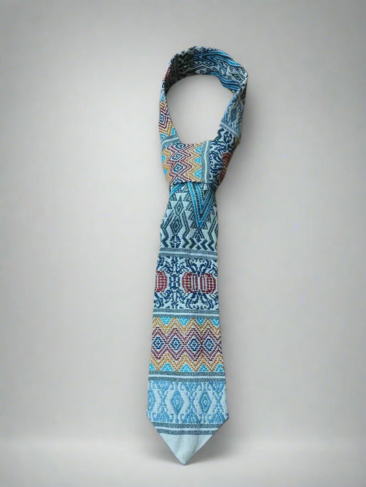 Handwoven Long Necktie with Mayan Textile | Sustainable Men's Tie