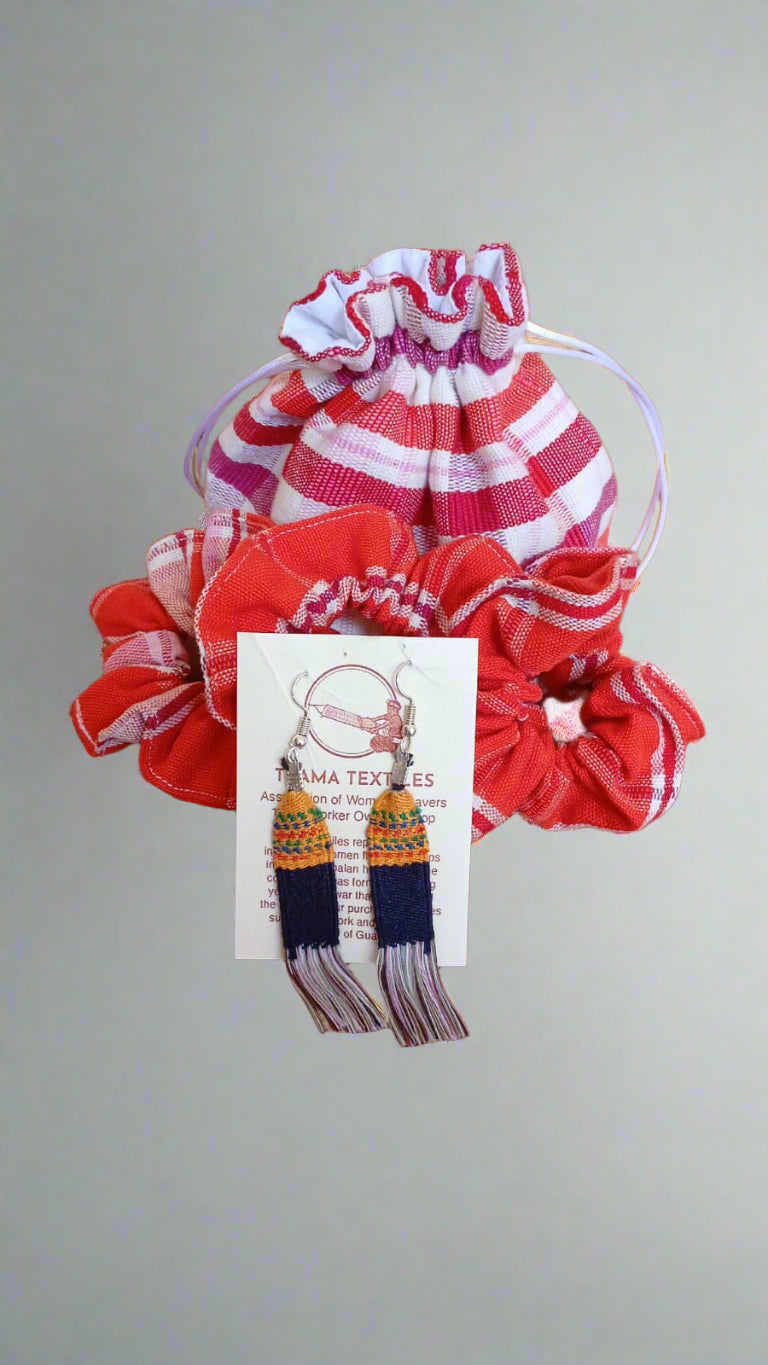 Hair Scrunchies & Earrings Set