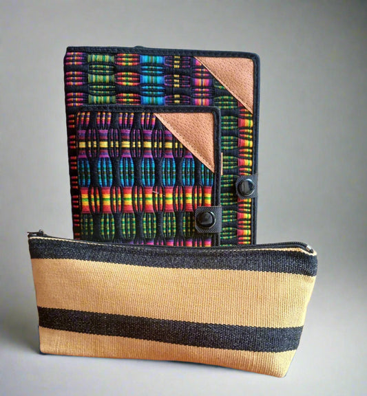 Handwoven Notebook, Journal & Pencil Case