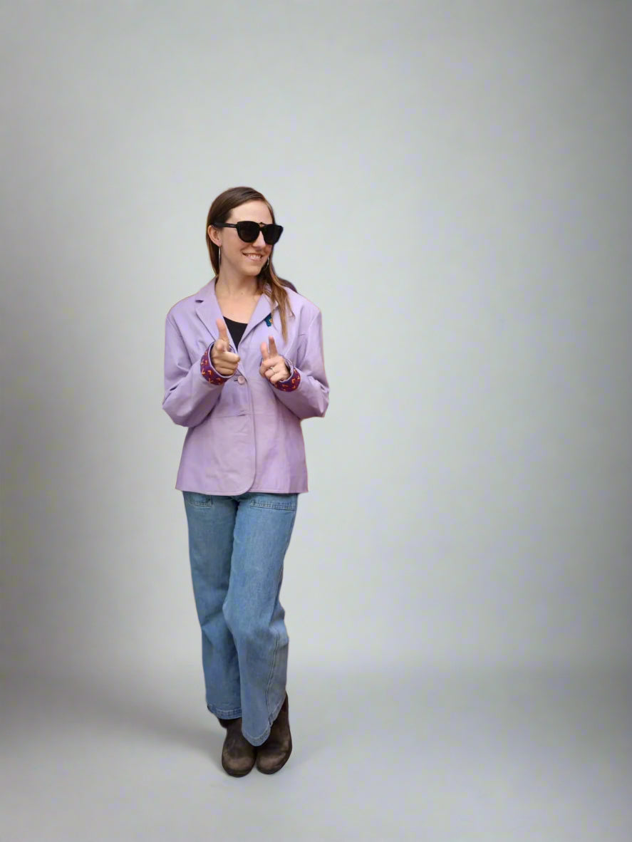 Light Purple Leather Jacket – Ethically Handmade in Guatemala