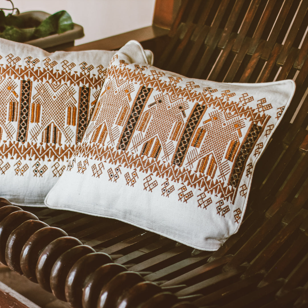 Handwoven Cushion Cover - Bicaphalous Eagles