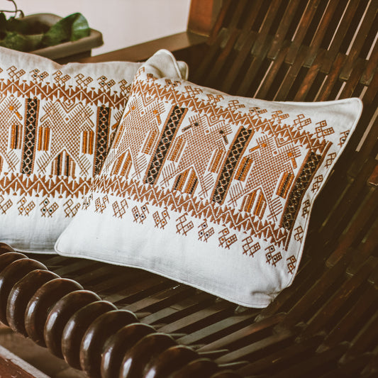 Handwoven Cushion Cover - Bicaphalous Eagles