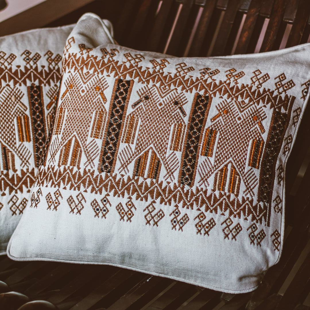 Handwoven Cushion Cover - Bicaphalous Eagles