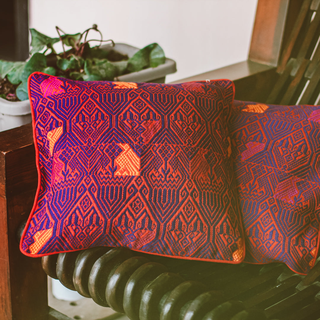 Handwoven Cushion Cover - Mayan Eagle
