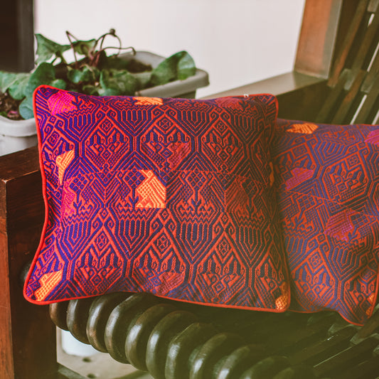 Handwoven Cushion Cover - Mayan Eagle