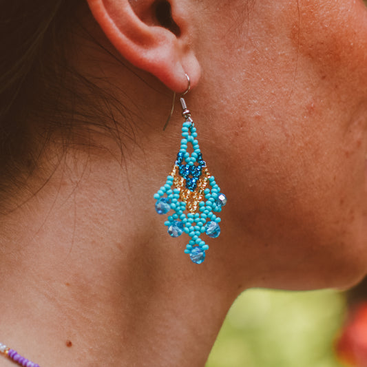 Beaded Earrings - Diamond