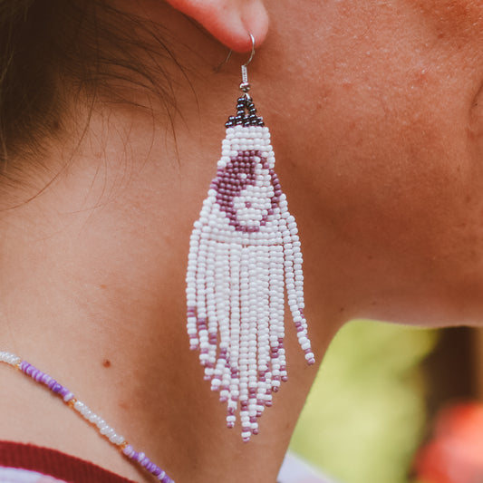 Beaded Earrings - Yin & Yang