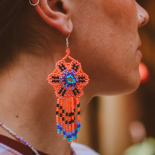 Beaded Earrings - Flowers