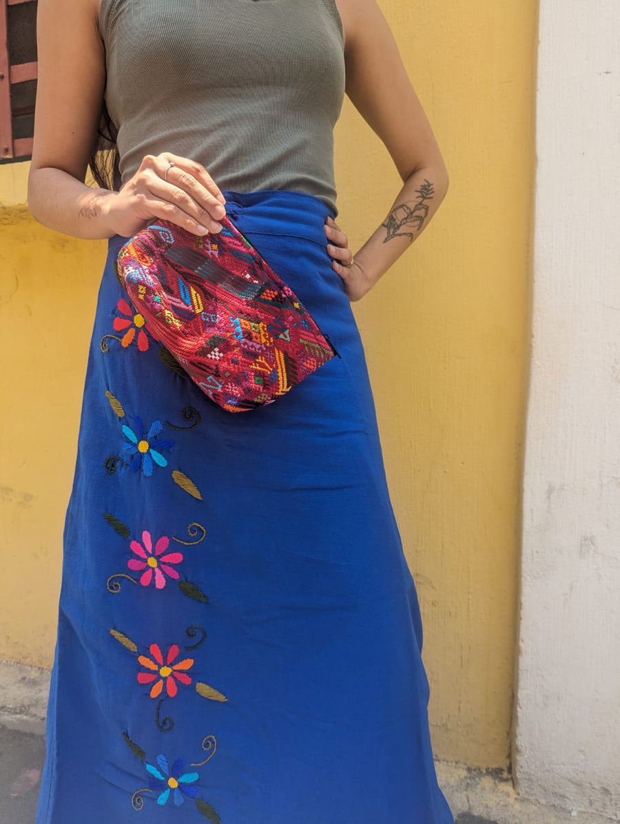 Embroidered Wrap Skirt