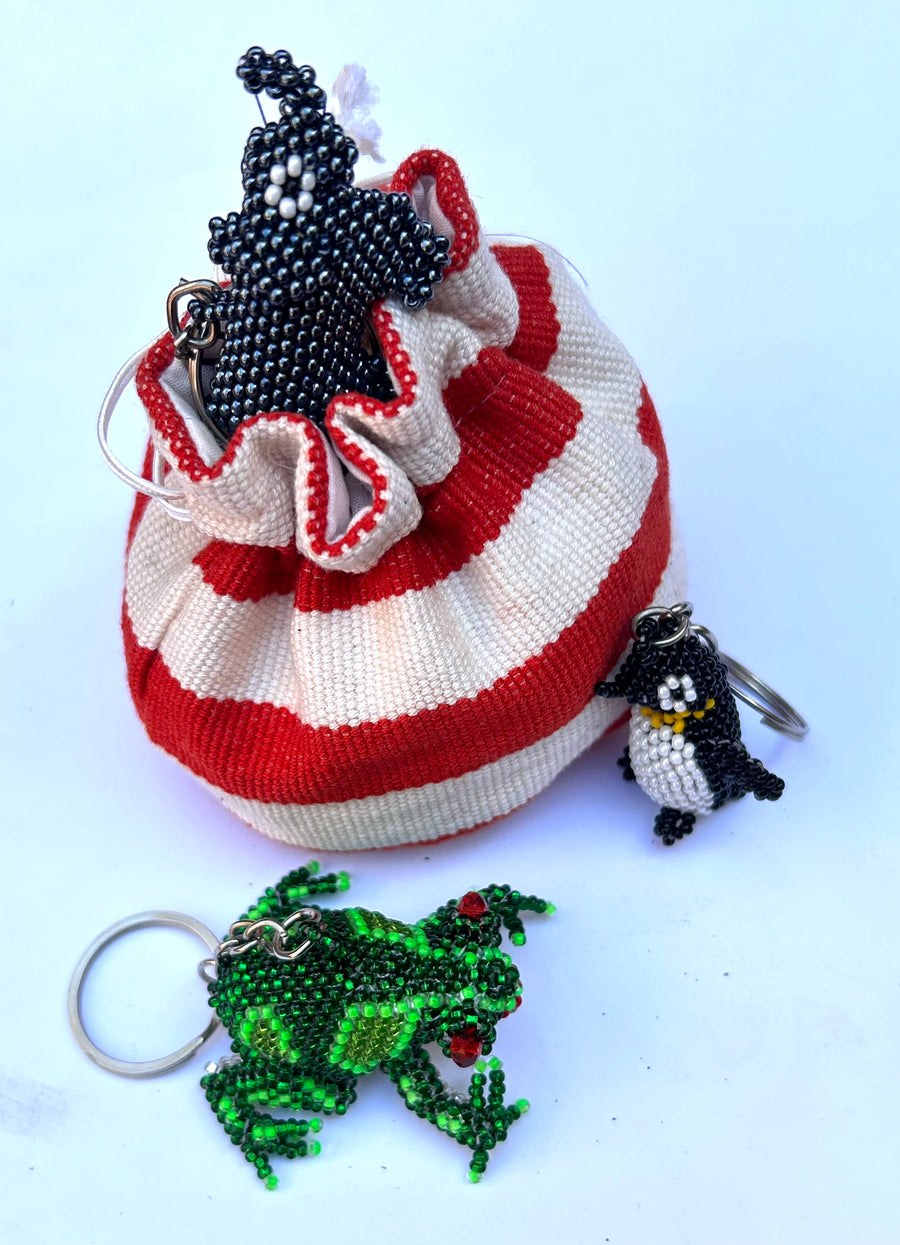 Hand-Beaded Keychain Set - Animal Mix