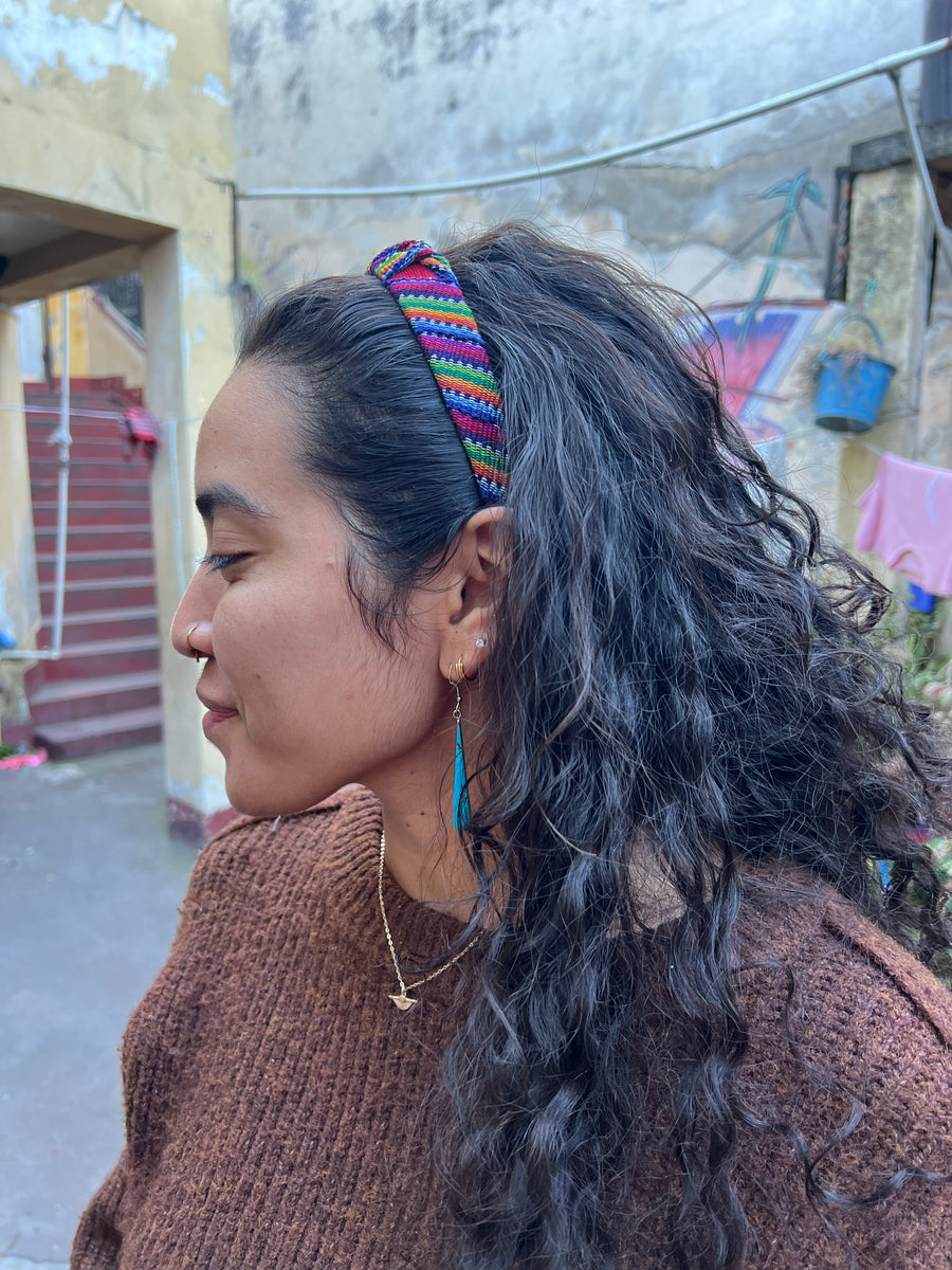 Handwoven Mayan Headband – Multicolored & Lightweight Cotton from Sololá