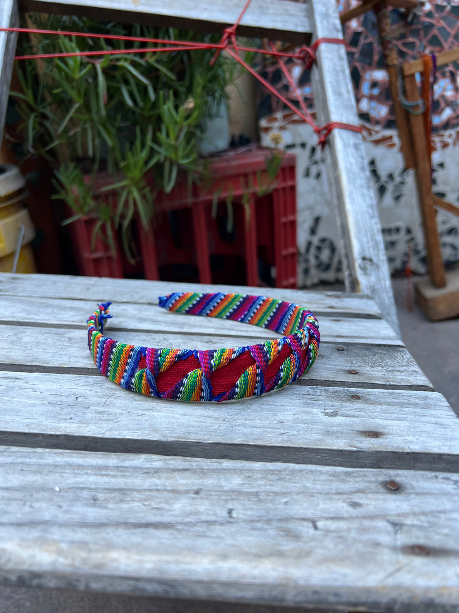 Handwoven Mayan Headband – Multicolored & Lightweight Cotton from Sololá