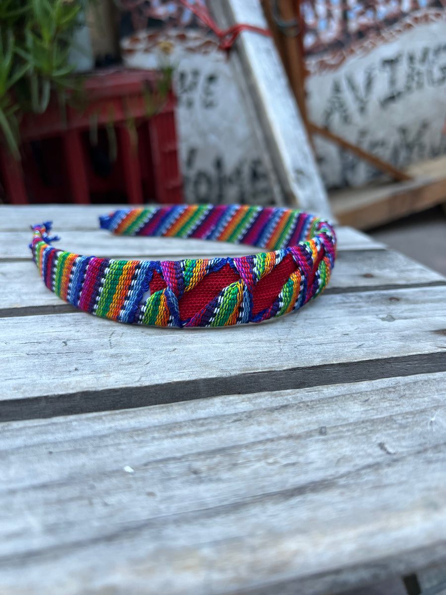 Handwoven Mayan Headband – Multicolored & Lightweight Cotton from Sololá