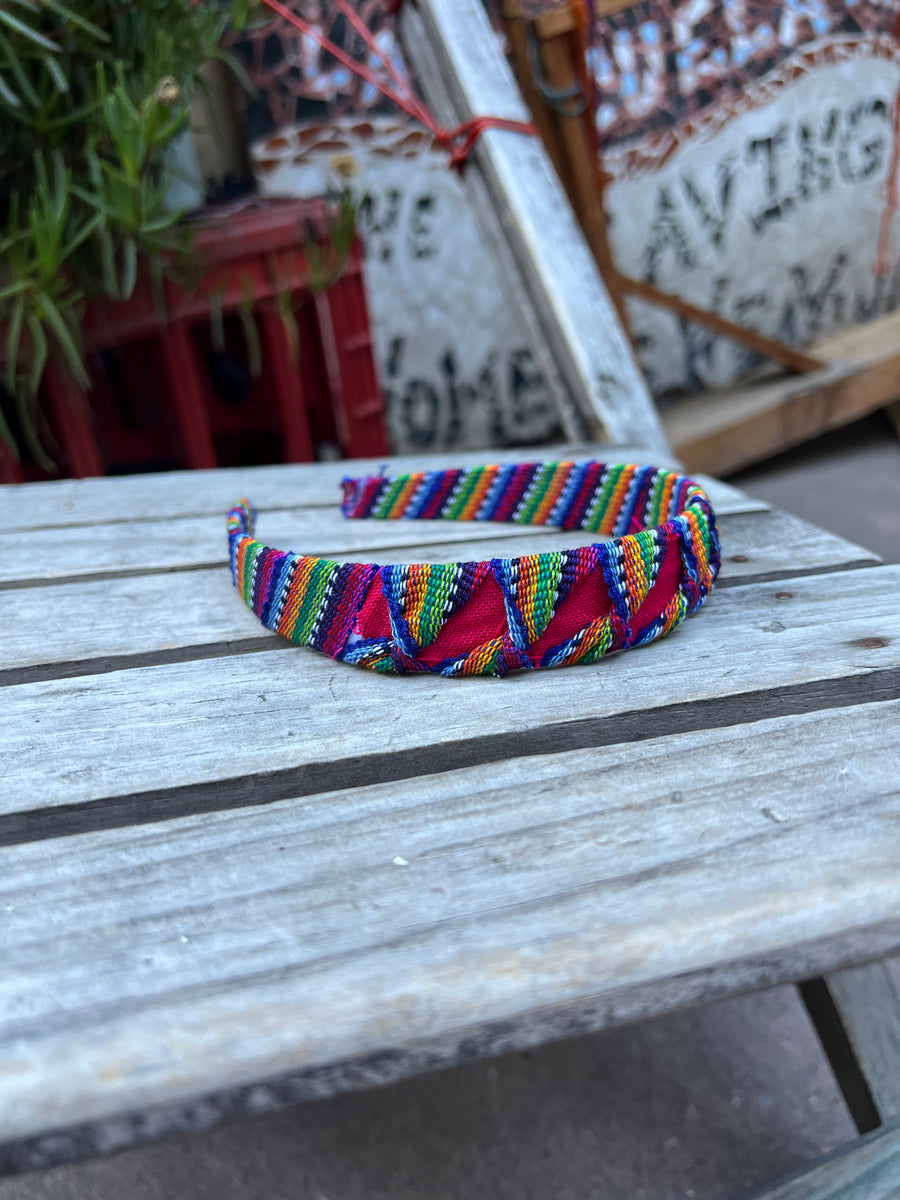 Handwoven Mayan Headband – Multicolored & Lightweight Cotton from Sololá