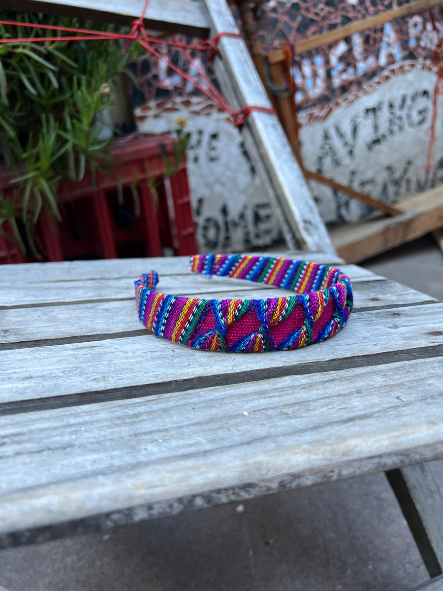 Handwoven Mayan Headband – Multicolored & Lightweight Cotton from Sololá