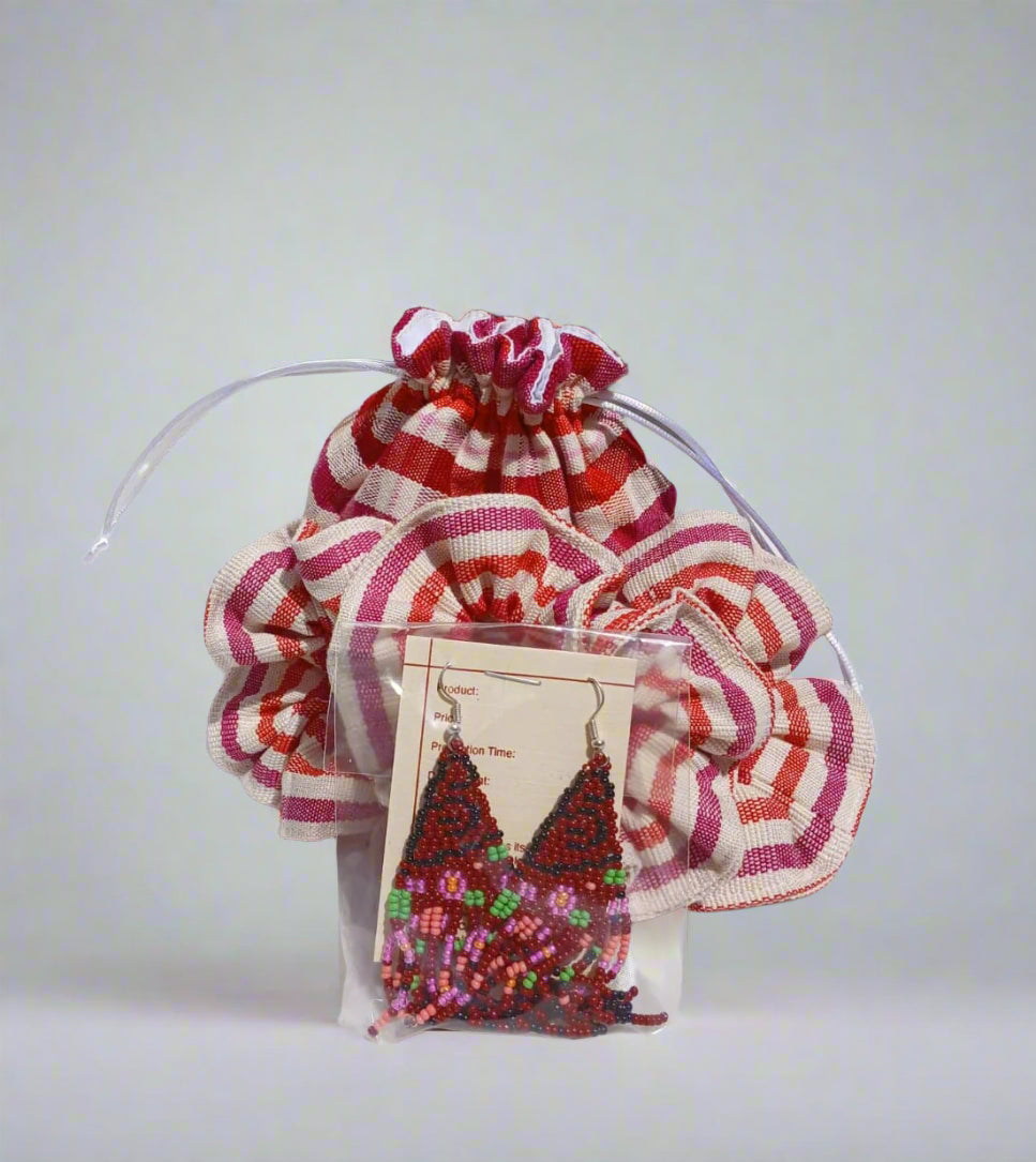 Hair Scrunchies & Earrings Set