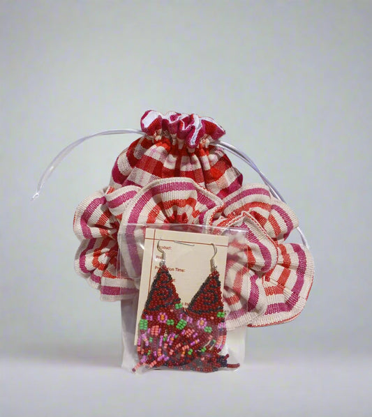 Hair Scrunchies & Earrings Set