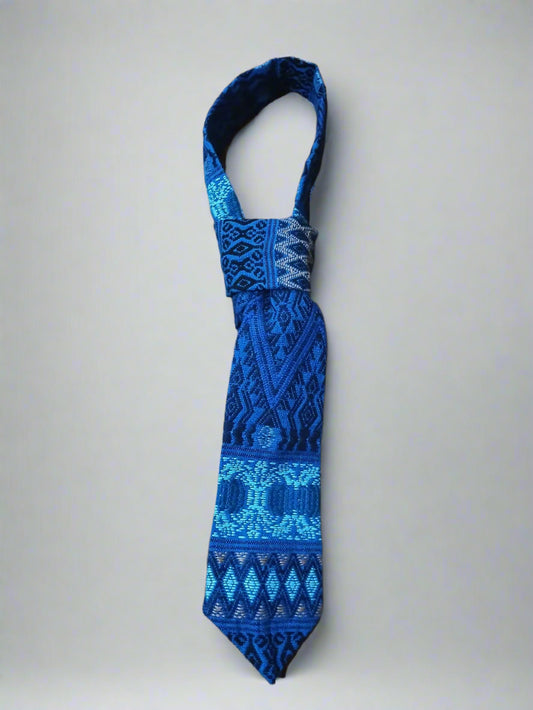 Handwoven Long Necktie with Mayan Textile | Sustainable Men's Tie