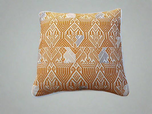 Handwoven Mayan Cushion Cover – Embroidered Cotton Pillowcase (16 x 16 in)