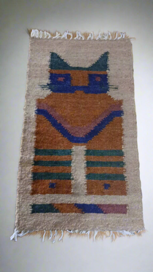 Small handwoven Mayan rug  – Geometric Heritage Design