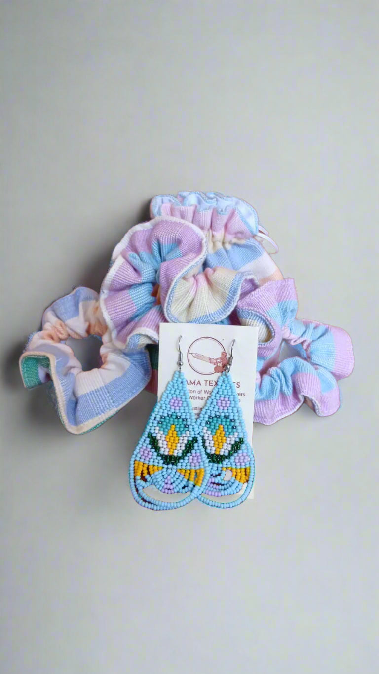 Hair Scrunchies & Earrings Set