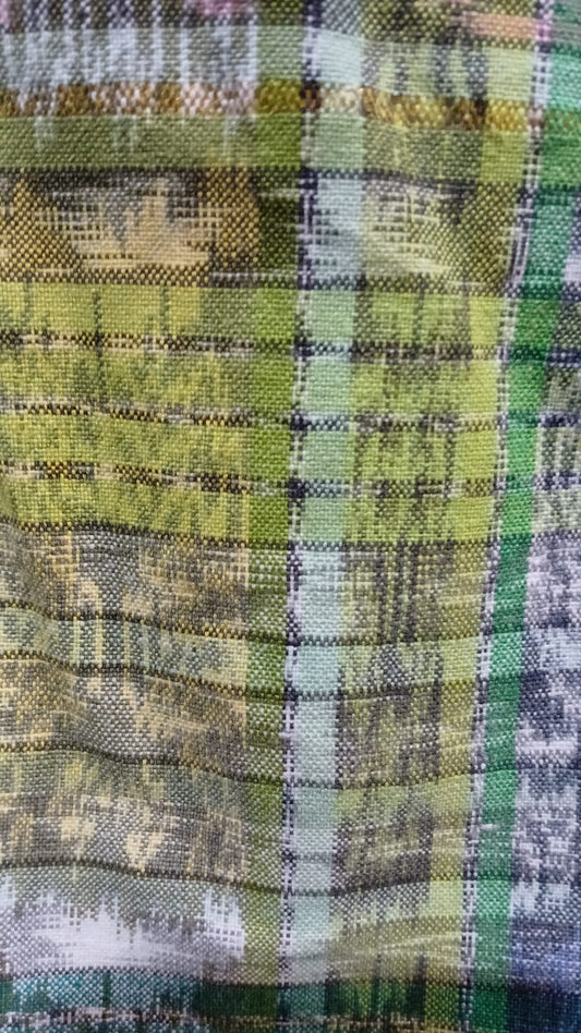 Handmade Cotton Apron with Upcycled Mayan Textile Details