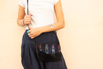 Handwoven Huipil & Leather Shoulder Bag – A Fusion of Heritage & Modern Elegance