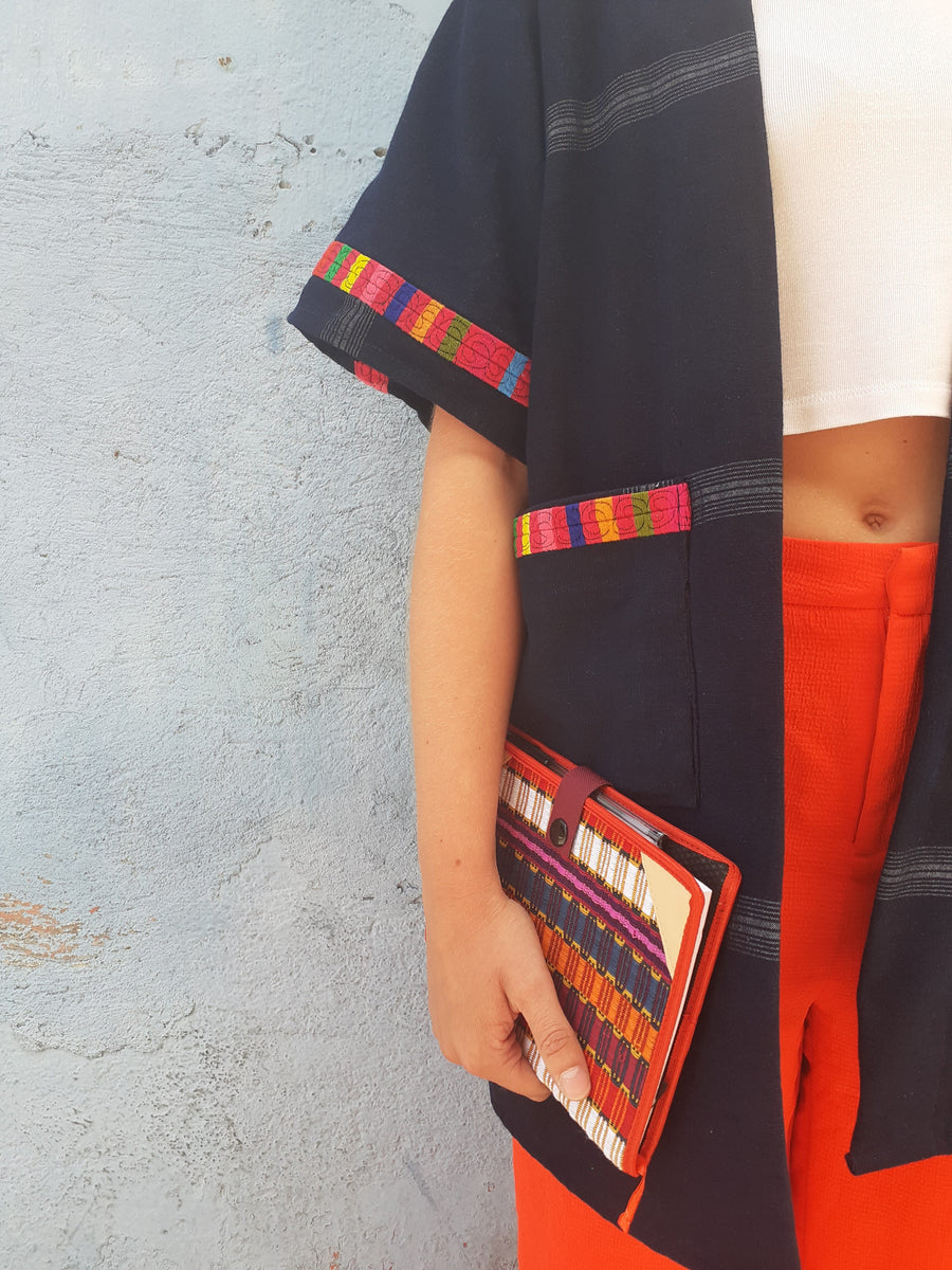 Trama Textiles - Upcycled long kimono - Indigo corte