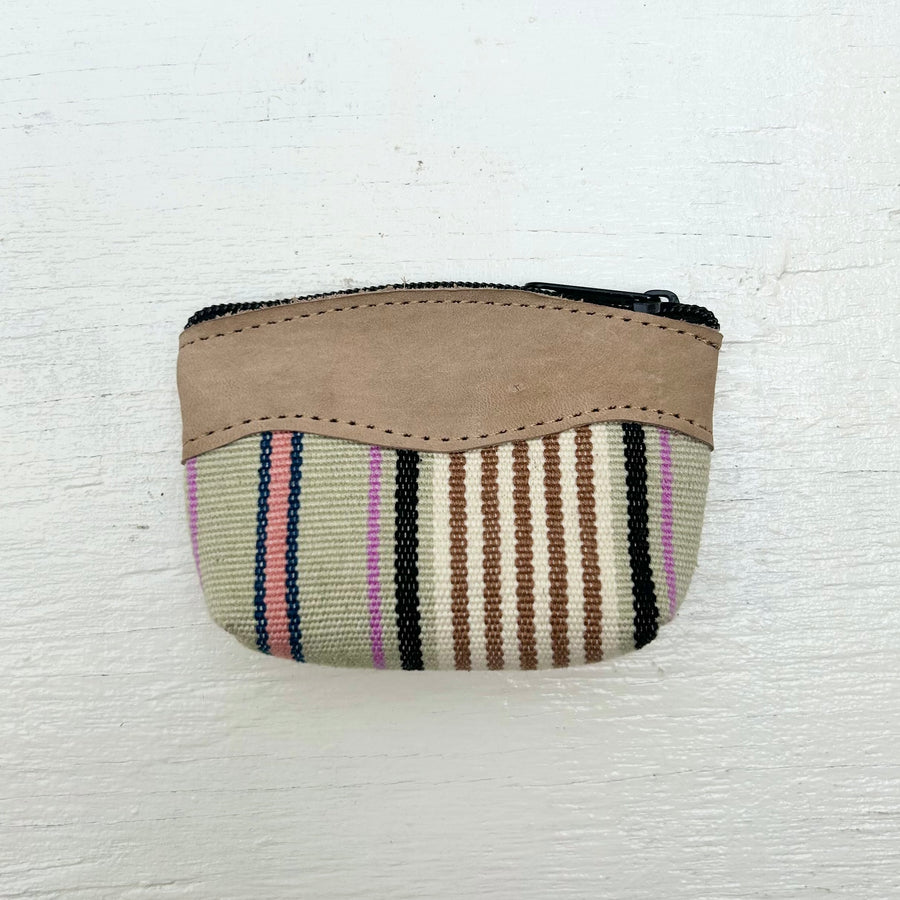 Leather and Handwoven Mini Pouch