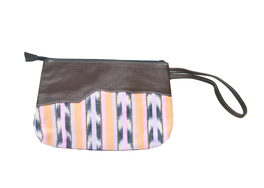 Trama Textiles - Vegetable tanned leather clutch - Dancing Wings