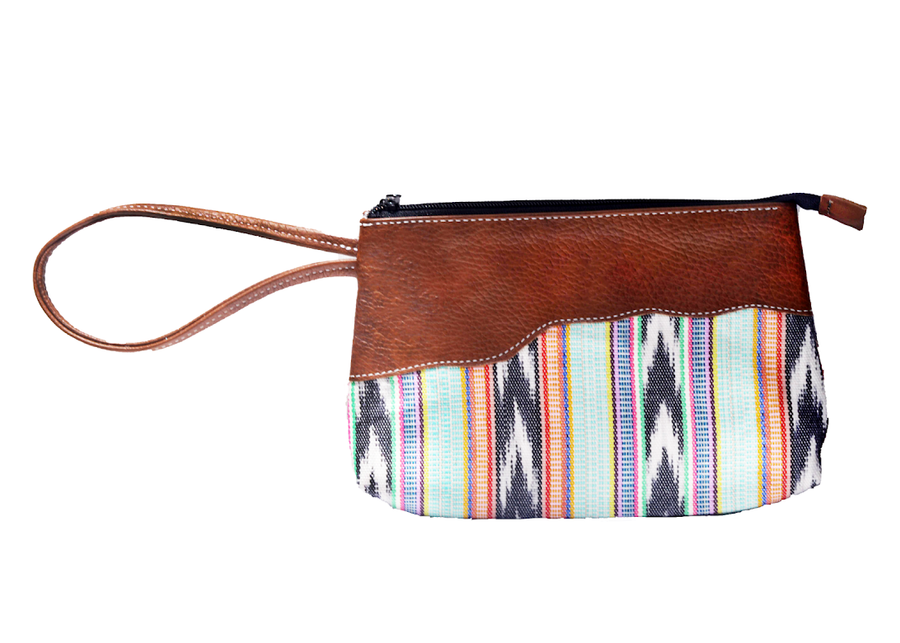 Trama Textiles - Vegetable tanned leather clutch - Dancing Wings